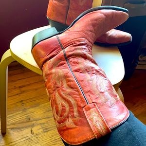 Shyanne Red Leather Cowboy Boots